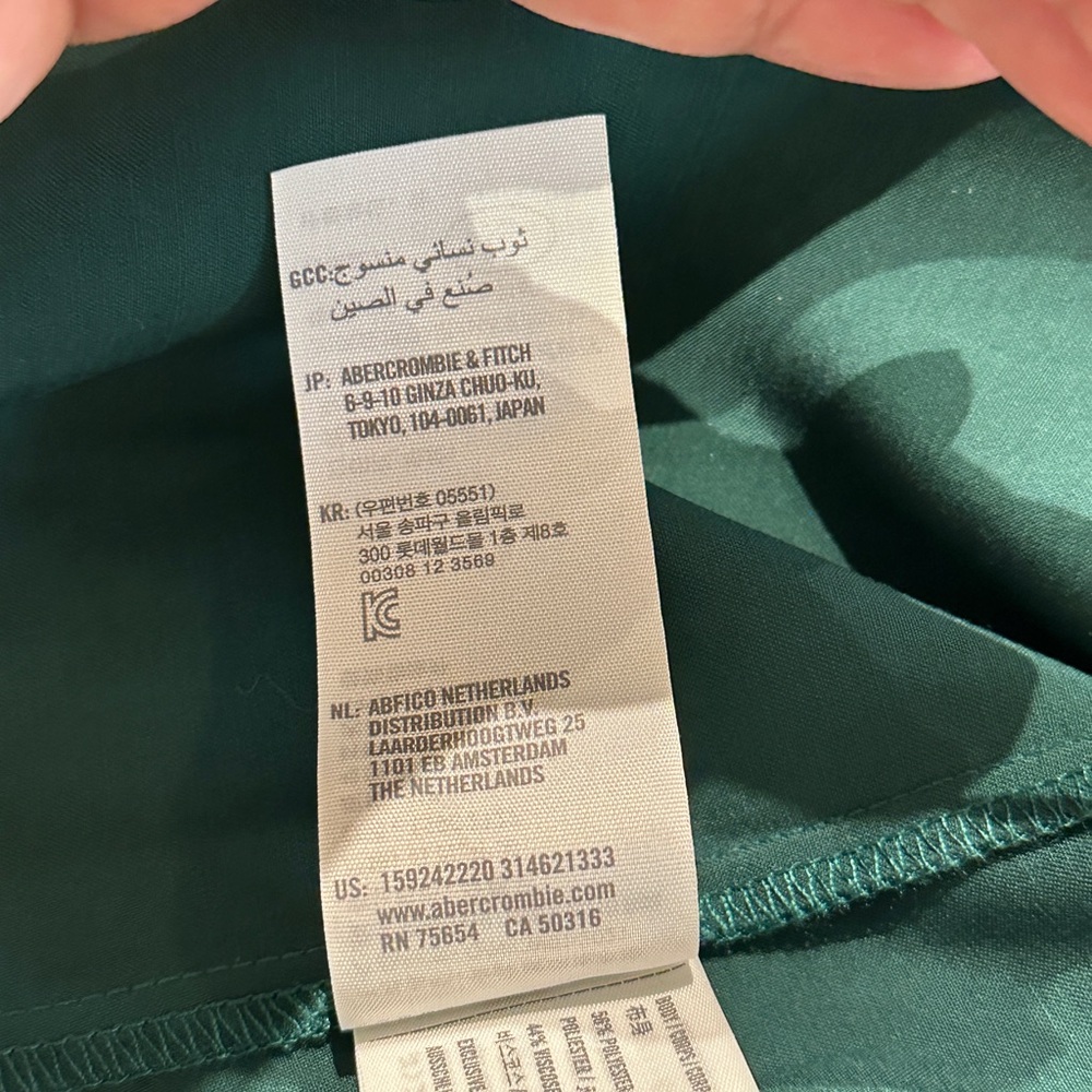 Abercrombie & Fitch Emerald Green Satin Slip Dress Size M Petite NWT. - Picture 10 of 10